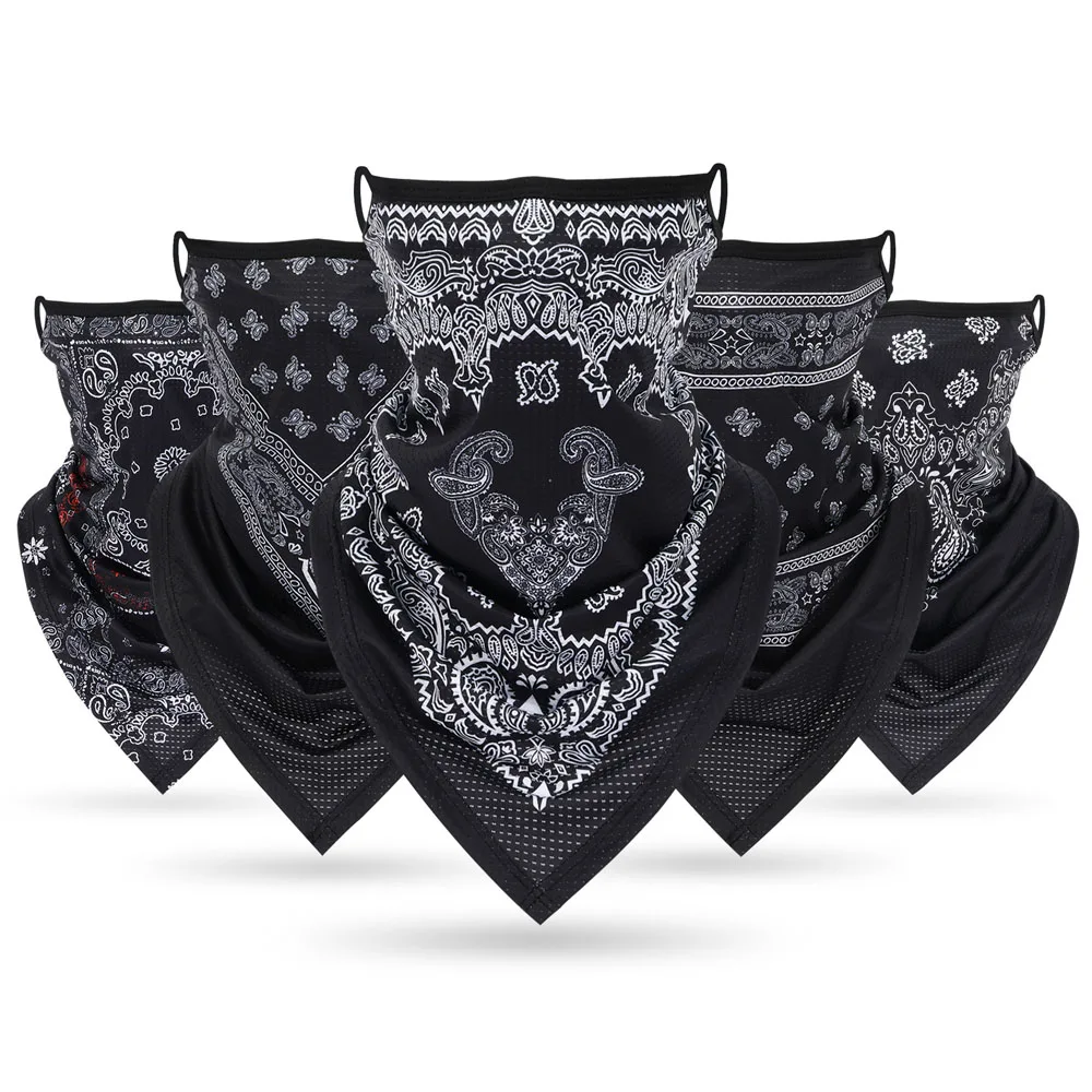 Bandana Blank White - 다기능 반다나 이어루프 블랙 화이트 마스크,