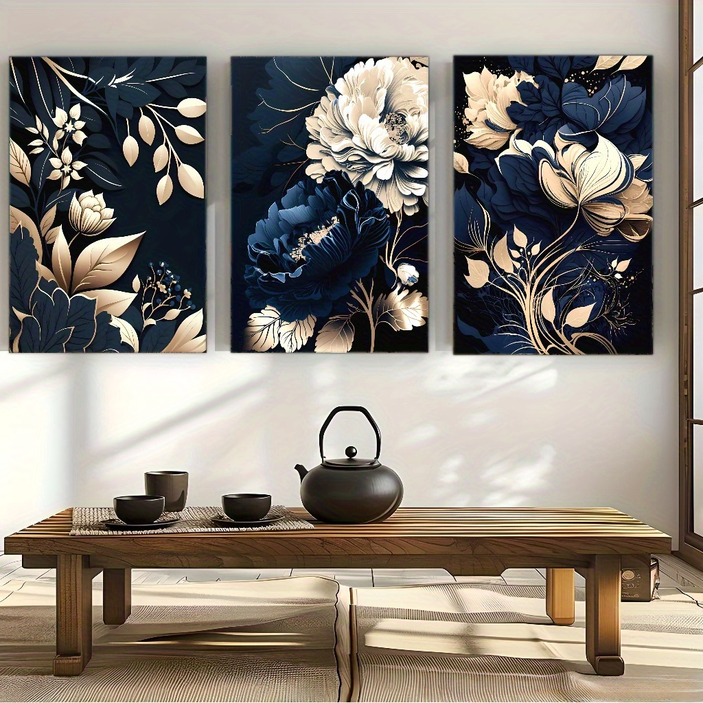 Canvas Wrap Ready - 네이비 블루, 골든, 베이지, 화이트 &