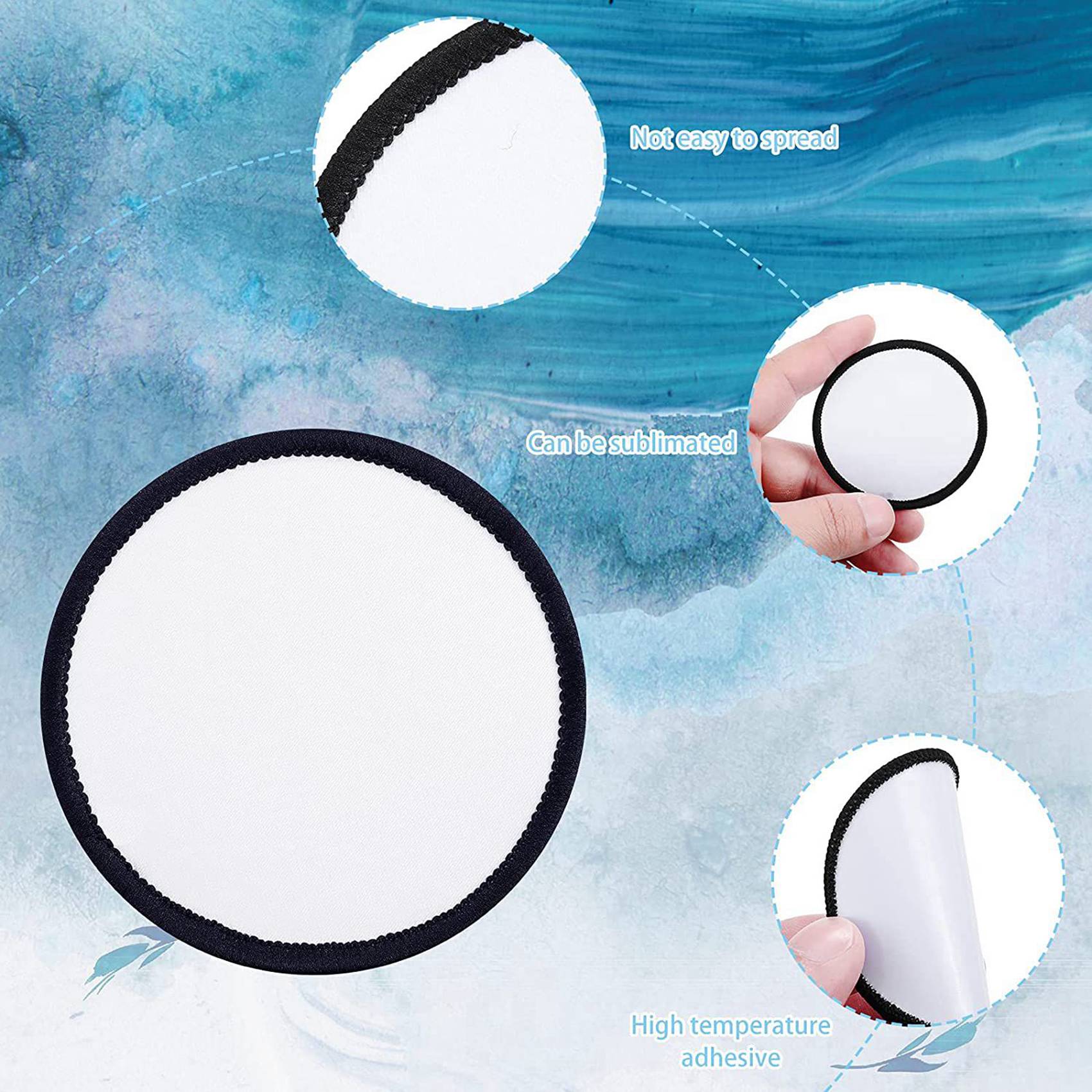 Hat Sublimation Blank - ABXF-48개입 승화 패치 블랭크, 고품질 원단,