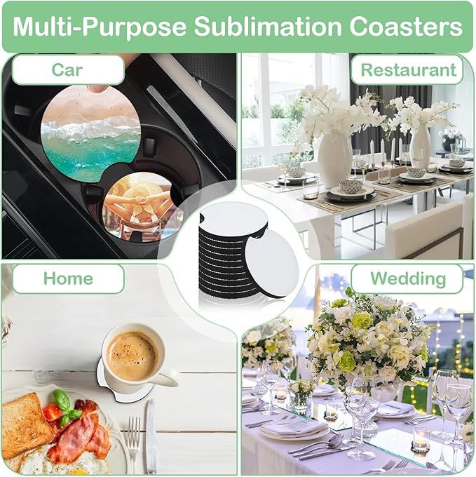 10/20개 승화 인쇄용 자동차 컵받침 10/20개 네 - Coaster Sublimation Blank 리뷰 및 가격